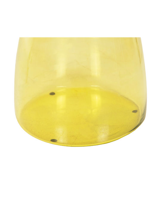 Round Side Table Rane Glass Greenish-Golden H36xW36xH47cm