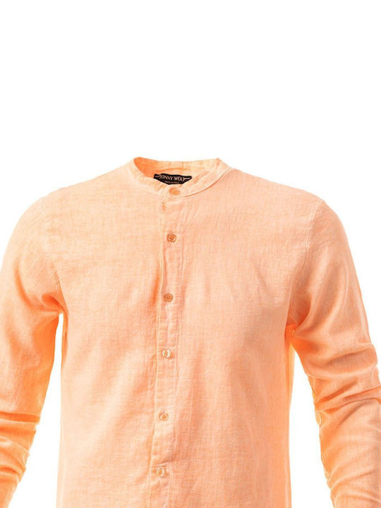 Panda Clothing Men's Shirt Linen Orange