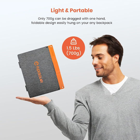 Flexsolar Flex Αναδιπλούμενο Ηλιακό Panel Φορτιστής 20W με USB Output (Φορητών Συσκευών) (FlexSolar-20W)