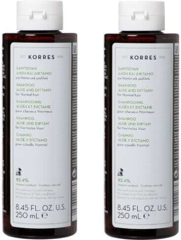 Korres Aloe & Dittany Aloe & Dittany Shampoos Hydration & Shine for Normal Hair 2x250ml