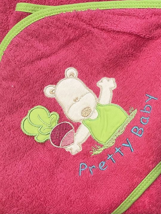 Pretty Baby Βρεφική Κάπα-Μπουρνούζι με Κουκούλα 75x75εκ.