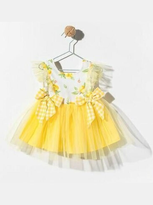 Cumino Παιδικό Φόρεμα Αμάνικο Κίτρινο