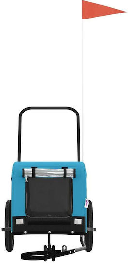 vidaXL Dog Carrying Blue Bicycle Trailer for 30kg Pets L124xW53xH53cm