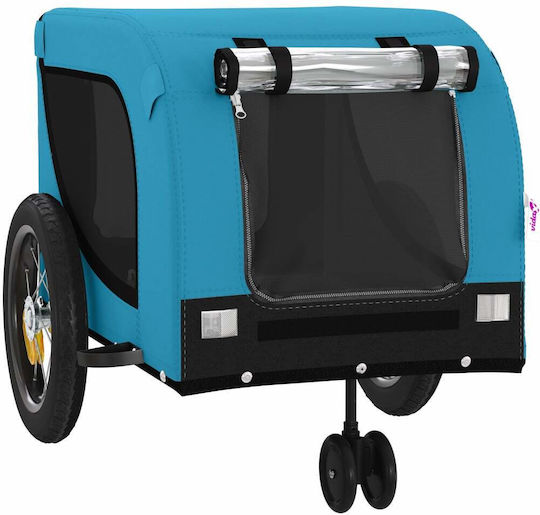 vidaXL Dog Carrying Blue Bicycle Trailer for 30kg Pets L124xW53xH53cm
