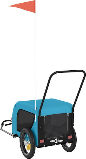 vidaXL Dog Carrying Blue Bicycle Trailer for 30kg Pets L124xW53xH53cm