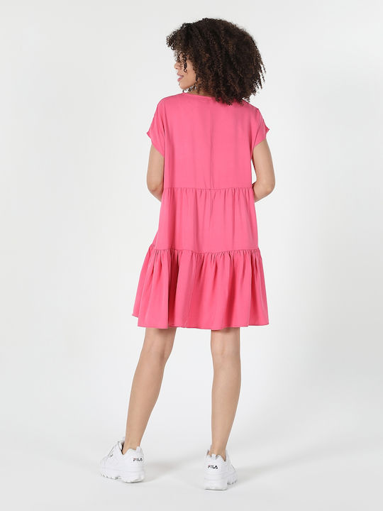 Colin's Rochie cu Volane Pink