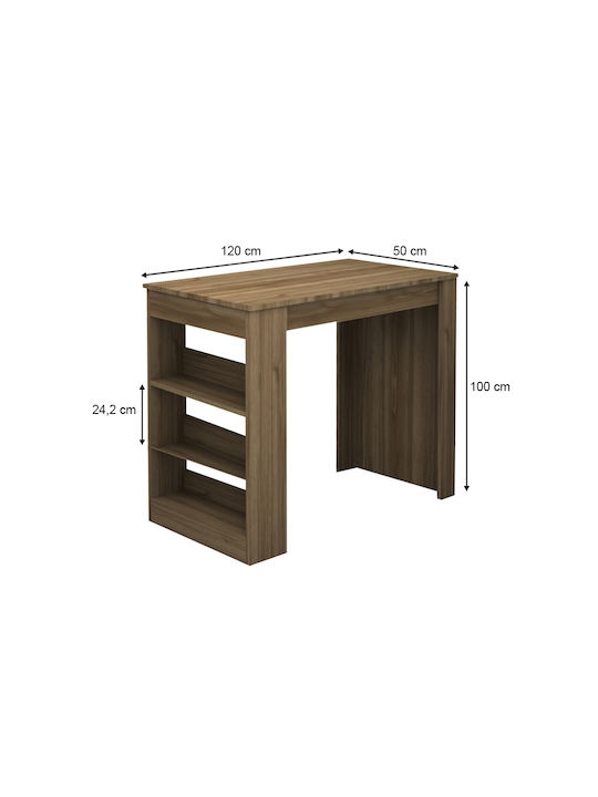 Дълбока Бар Маса Дървена Орех 120x50x100см