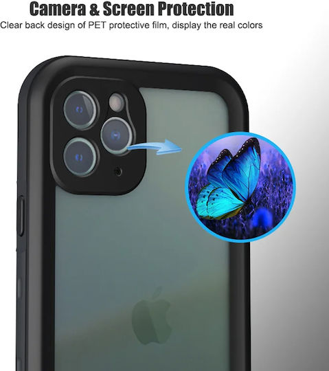 Shellbox Umschlag Rückseite Silikon / Kunststoff Wasserdicht Schwarz (iPhone 14 Pro Max)