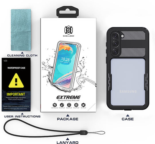 Shellbox Back Cover Σιλικόνης Αδιάβροχο Μαύρο (Galaxy S23+)