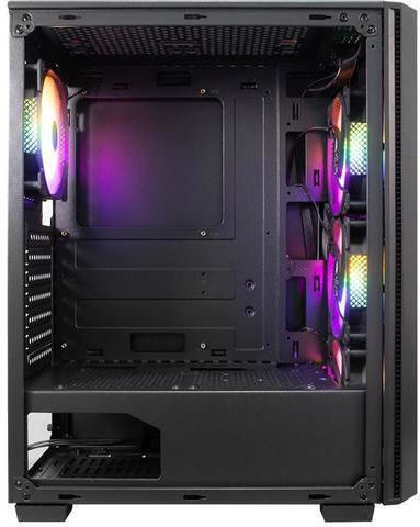 1STPLAYER Fire Dancing V4 Gaming Midi Tower Computer Case with Side Window and RGB Lighting Black