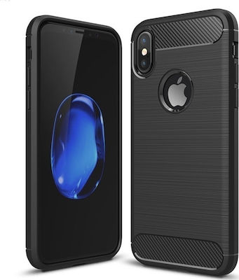 Carbon Style Back Cover Silicone Black (iPhone 8/7)