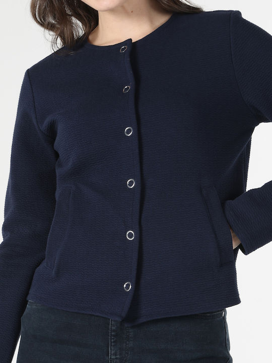 Γυναικεία Πλεκτή Ζακέτα Navy Blue
