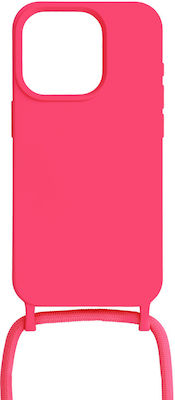 Back Cover Silicone with Strap Pink (iPhone 15 Plus)