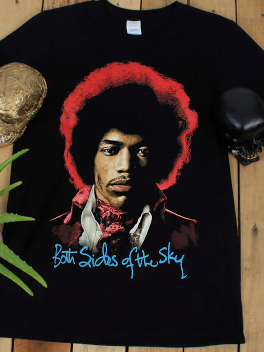 Heroes INC Jimi Hendrix – Both Sides Of The Sky T-shirt Μαύρο Βαμβακερό