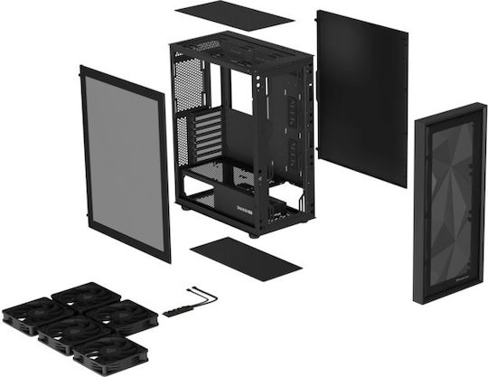 Genesis Diaxid 605F Gaming Micro Tower Carcasă PC cu Deschidere Laterală Neagră