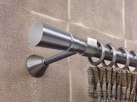 Aslanis Home Metalic Galerie pentru perdele Simplu Φ25mm 160buc Inox