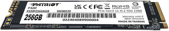 Patriot Viper P320 SSD 256GB M.2 Type with PCI Express 3.0 Connection P320P256GM28