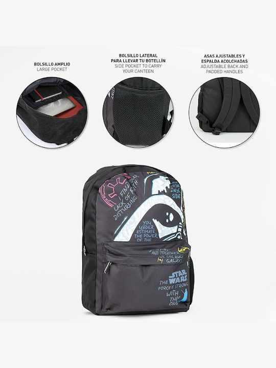 Star Wars Star Wars Darth Vader Casual Σχολική Τσάντα Πλάτης Γυμνασίου - Λυκείου Μαύρη