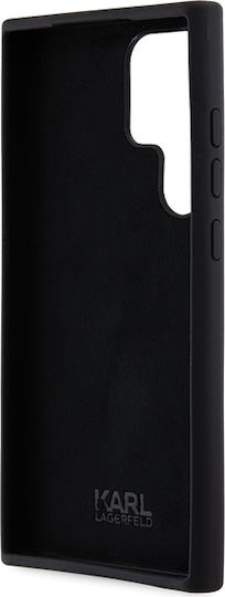 Karl Lagerfeld Choupette Umschlag Rückseite Silikon Schwarz (Galaxy S23 Ultra)