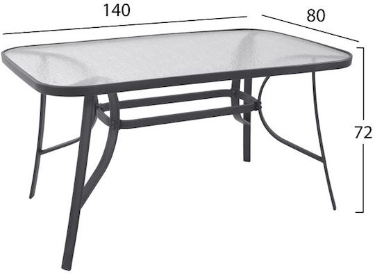 Set Dining de Exterior Bruno 7 Piese Gri