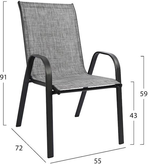 Set Dining de Exterior Bruno 7 Piese Gri