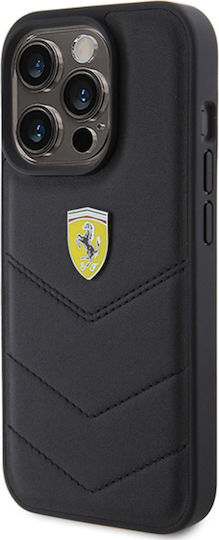 Ferrari 6.1" Back Cover Plastic Negru (iPhone 15 Pro)