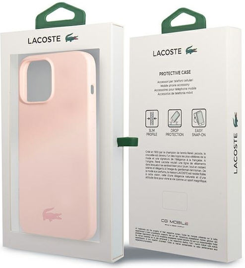 Lacoste Silicone Silicone Umschlag Rückseite Silikon Rosa (iPhone 13 Pro / 13)