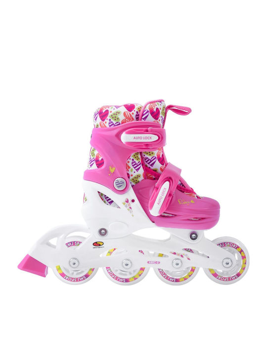SMJ Sport Inline Αυξομειούμενα Rollers Ροζ Παιδικά