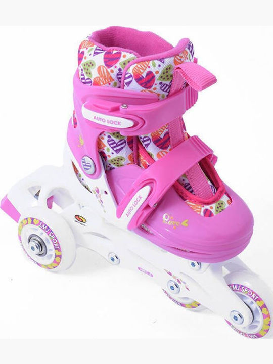 SMJ Sport Inline Αυξομειούμενα Rollers Ροζ Παιδικά