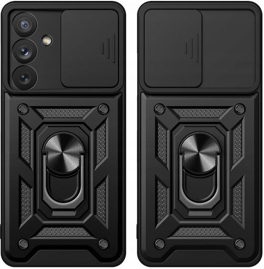 Techsuit Shield Umschlag Rückseite Kunststoff / Silikon Schwarz (Samsung Galaxy A25 5G)