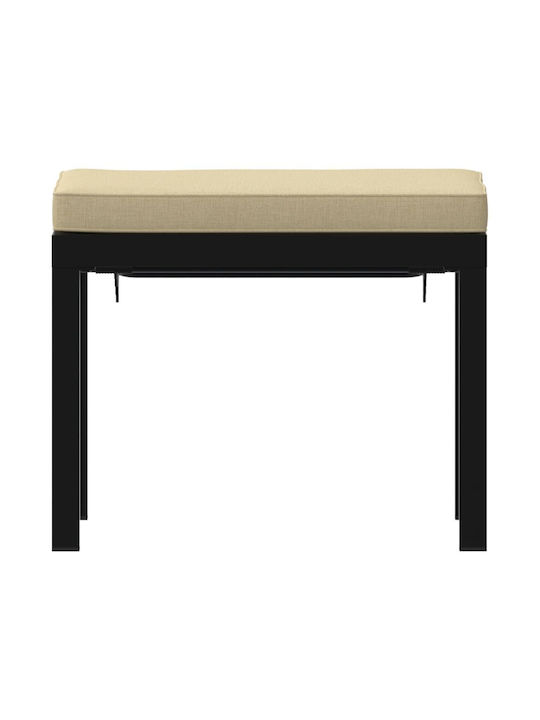 Scaun Metalic Cub Pentru Exterior Cu Pernă Negru 55x55x39.5cm