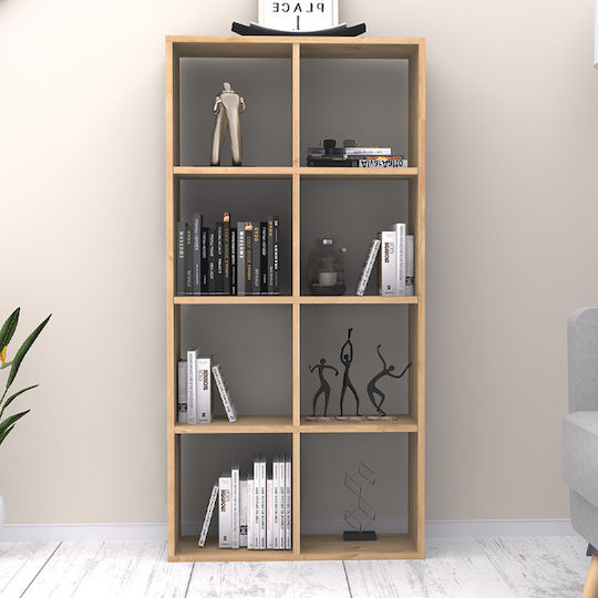 Bookcase Anser Natural Beech 69.8x29x142cm