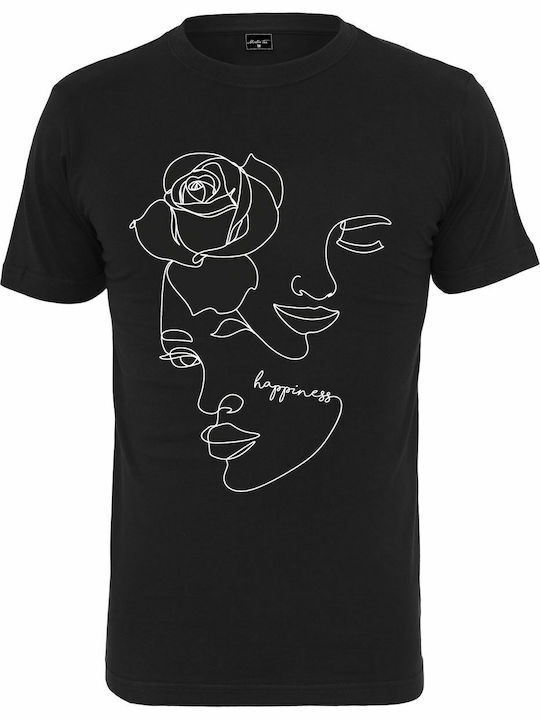 One Line Rose Γυναικείο Oversized T-shirt Μαύρο