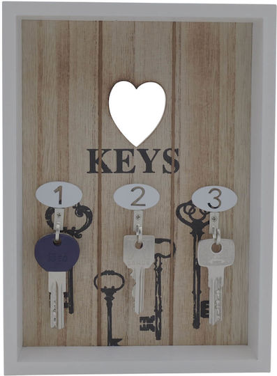 Uncle George Wooden Wall Key Holder Natural Wood 05.02.01-0004-WOOD 18x4x25cm