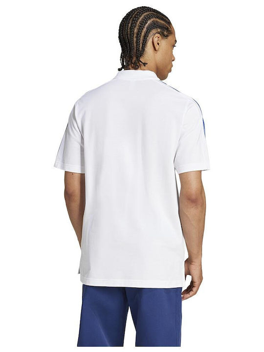 Adidas Ανδρική Αθλητική Μπλούζα Κοντομάνικη Polo Λευκή