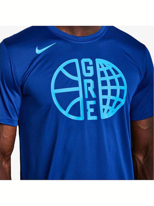 Greece Olympics 2024 Practice Dri-Fit Sportliches T-Shirt Blau
