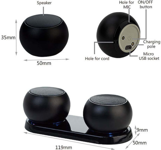Sonique Mini TWS Double Luxury Beat Bluetooth Speaker 3W with Battery Life up to 4 hours Rose Gold