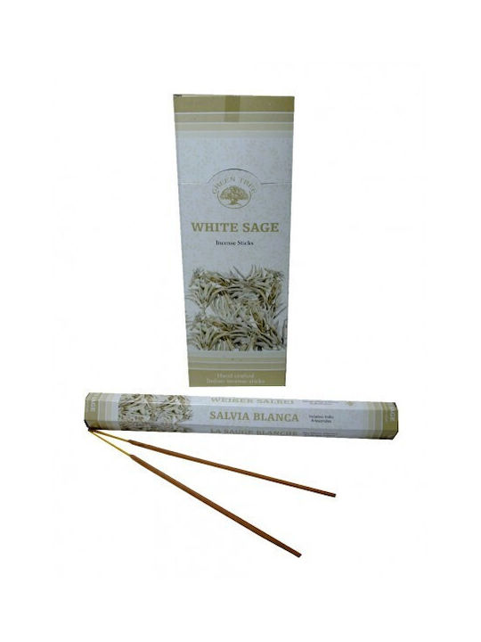 Αρωματικά Στικ Θυμιάματος Green Tree White Sage Λευκό Φασκόμηλο 20τμχ
