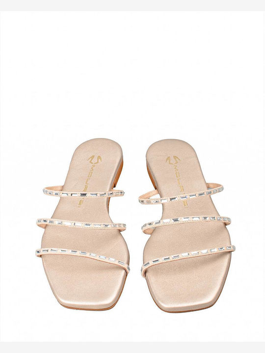 Mourtzi Women's Flat Sandals in Gold Color