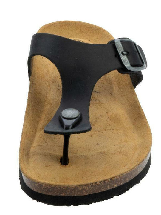Leather Women's Flat Sandals Anatomic Apure Negro