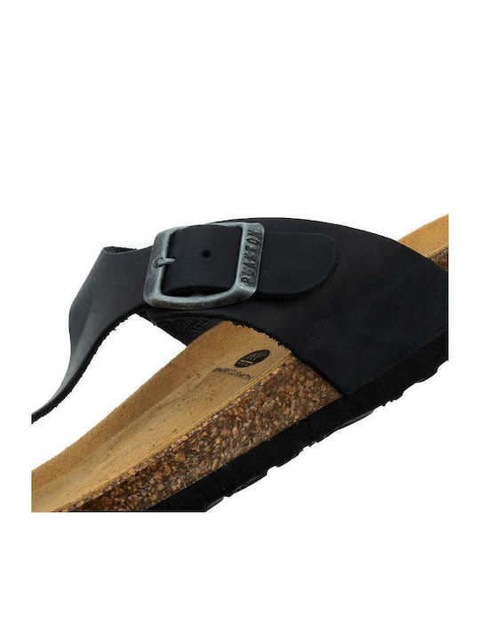 Leather Women's Flat Sandals Anatomic Apure Negro