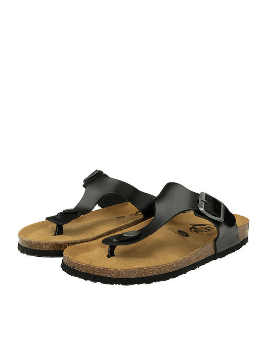 Bolero Leder Flache Damen Anatomisch Sandalen Houston Schwarz