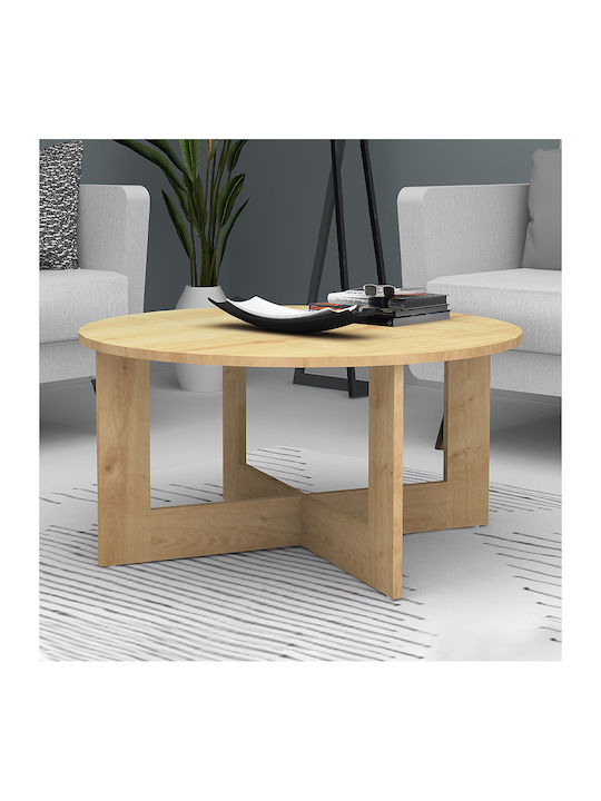 Round Coffee Table Kati Natural Beech L80xW80xH42cm