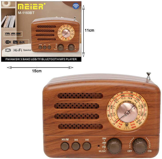 Meier M-1160BT Retro cu USB Maro
