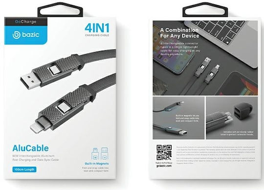 Energea USB-C to Lightning Cable 60W Μαύρο 1m CBL-GC4N1-BLK100