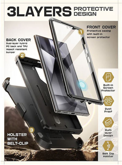 Supcase Unicorn Beetle Pro Back Cover Σιλικόνης / Πλαστικό Μαύρο (Galaxy S24 Ultra)