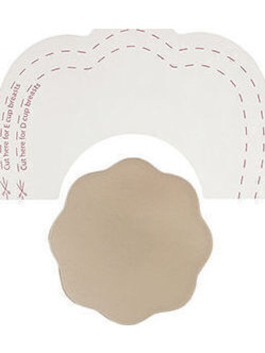 Silk Sticker Sticker Strapless Bra Beige