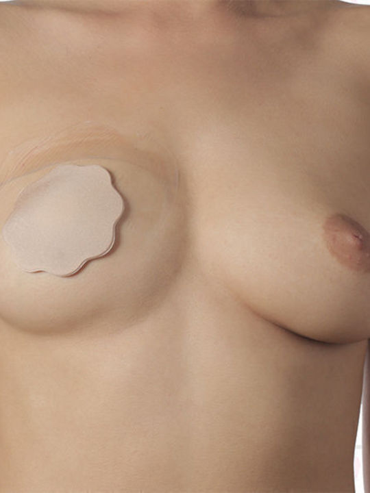 Silk Sticker Sticker Strapless Bra Beige