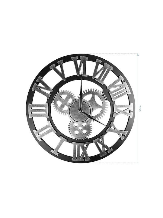 Wall Clock Metallic Silver