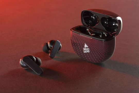 Cellular Line Music Sound In-ear Bluetooth Handsfree Ακουστικά με Θήκη Φόρτισης Ruby/Black